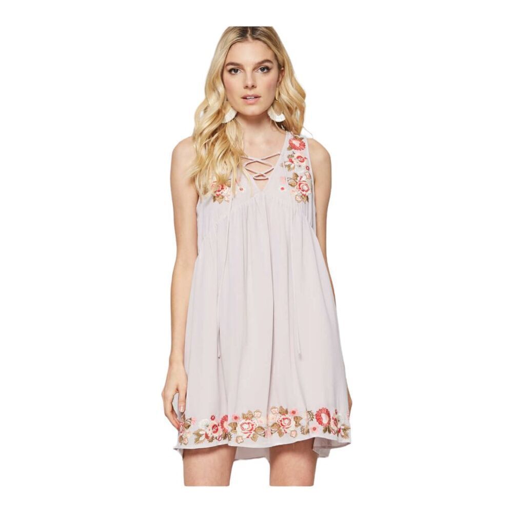 Andree by Unit Boho Inspired A-line Sleeveless Embroidered Dress‎ Size Small